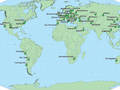 Stacje laserowe na świecie zrzeszone w organizacji ILRS (International Laser Ranging Service).Źródło: http://ilrs.gsfc.nasa.gov/network/stations/index.html